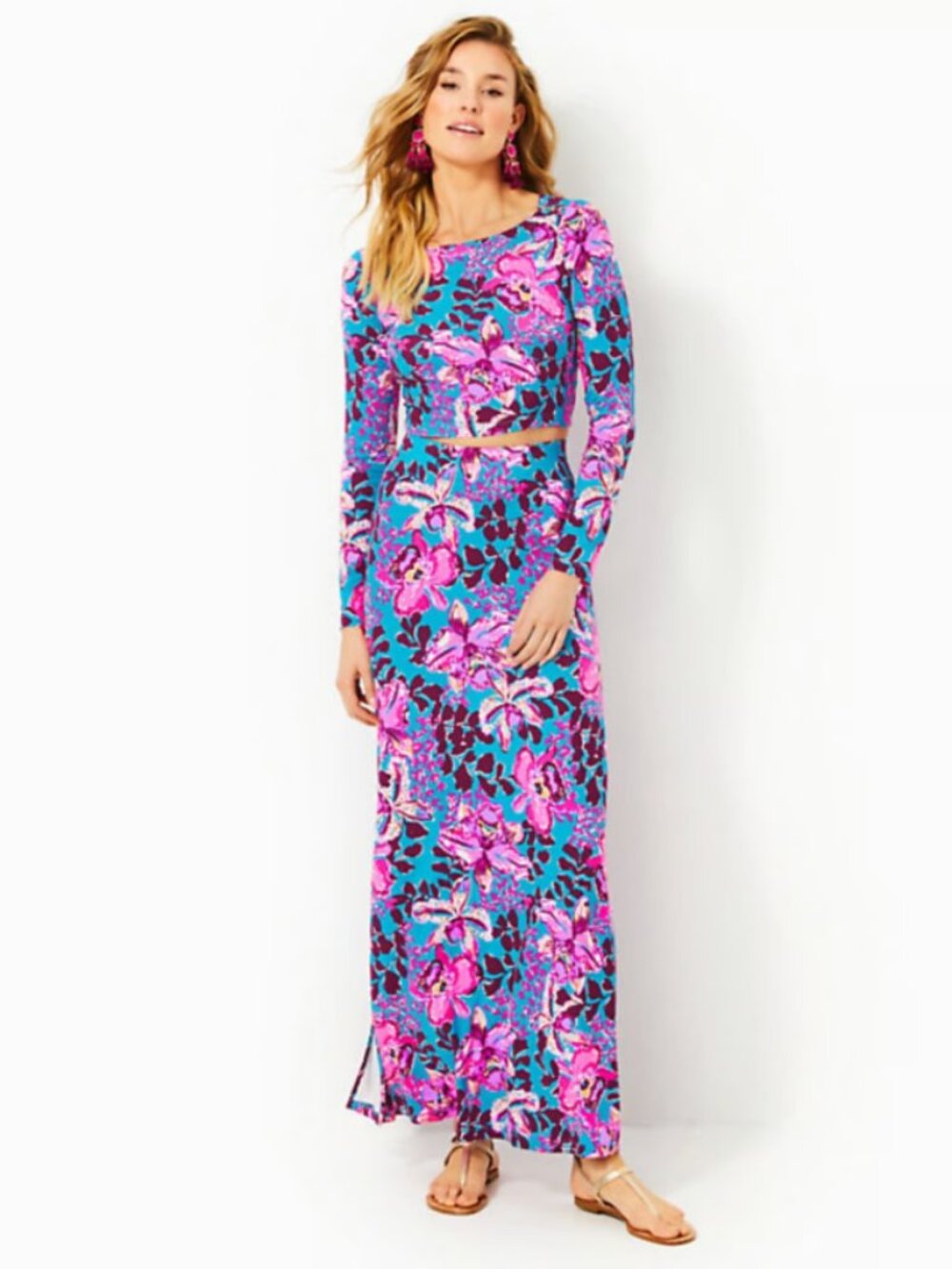 NWT Lilly Pulitzer Nessi Maxi Skirt & Crop Top 2-Piece Set
